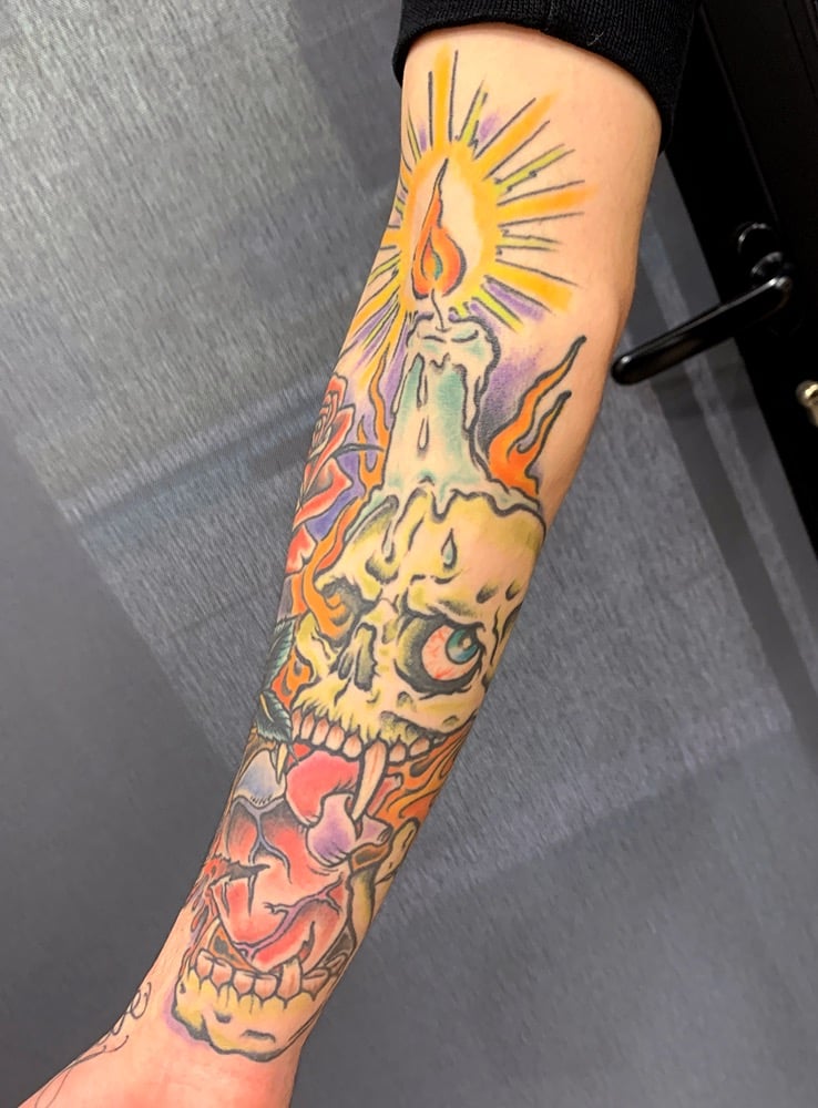 tatuaje fuego color