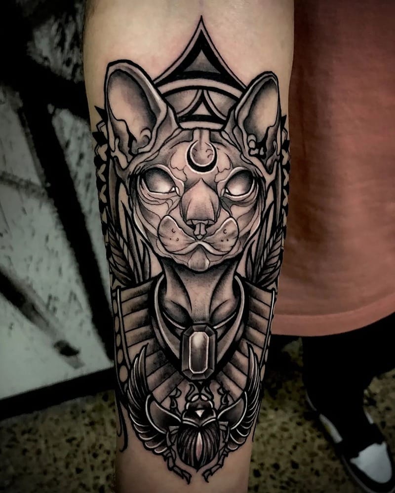 Tatuaje de Gato - 【 Las Mejores Ideas 2023 】