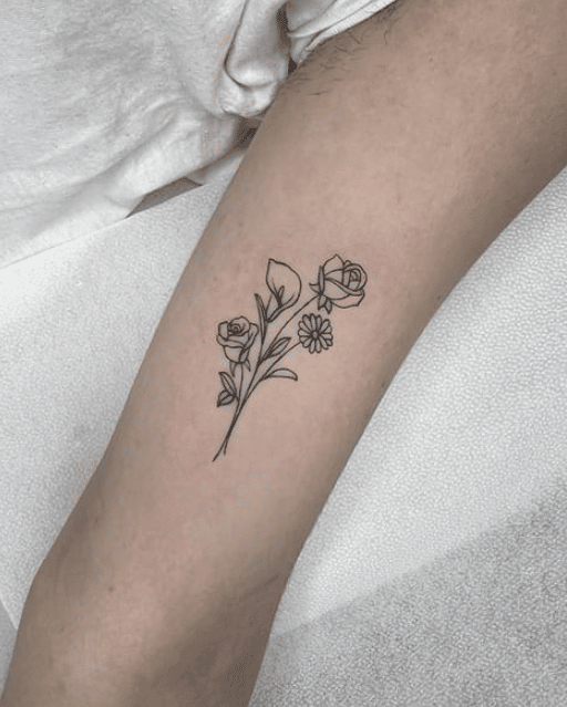 tatuaje lirio ramo