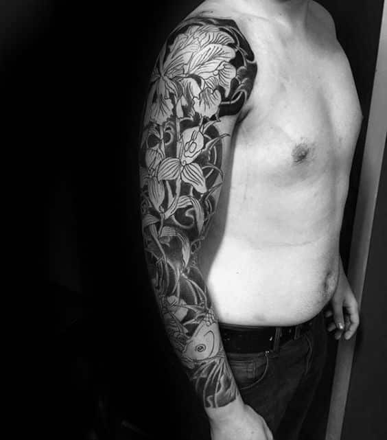 tatuaje orquidea manga