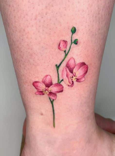 tatuaje orquidea rosa