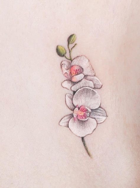 tatuaje orquidea blanca