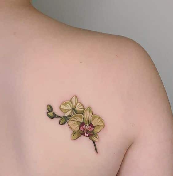 tatuaje orquidea verde