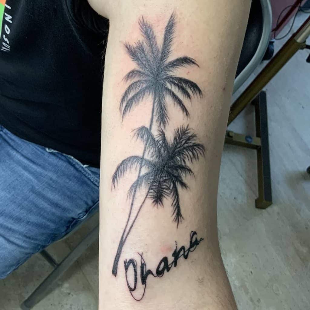 tatuaje palmera ohana