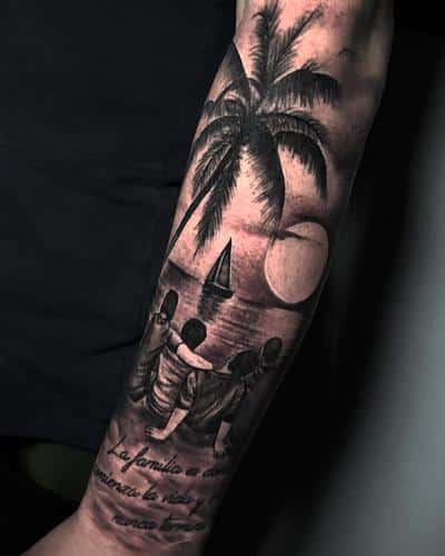 tatuaje palmera manga