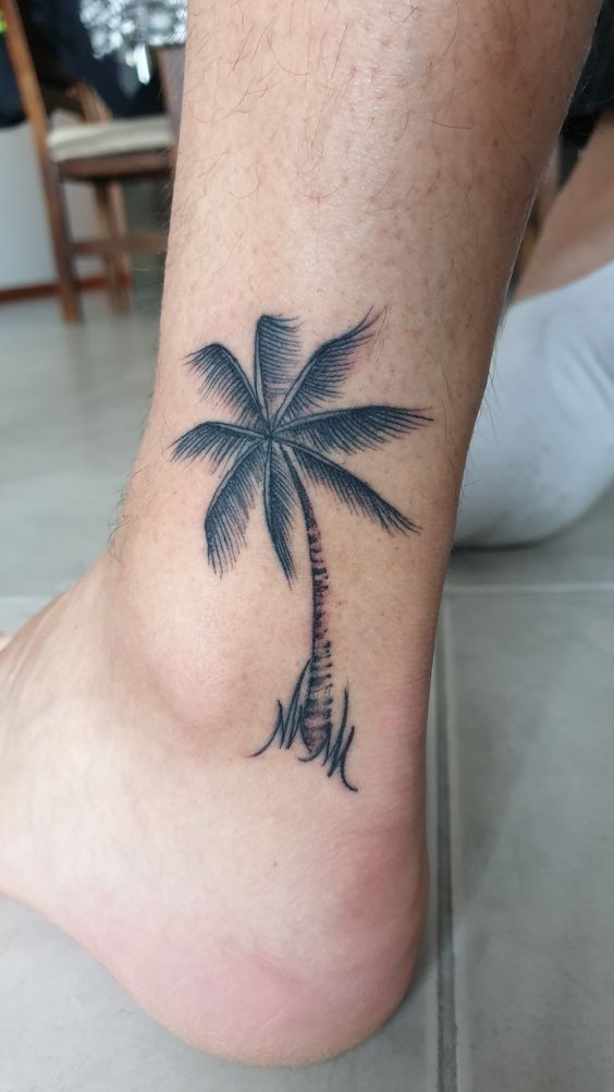 tatuaje palmera negro