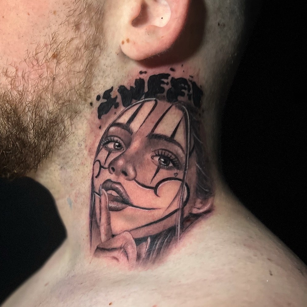 tatuajes chicanos cuello