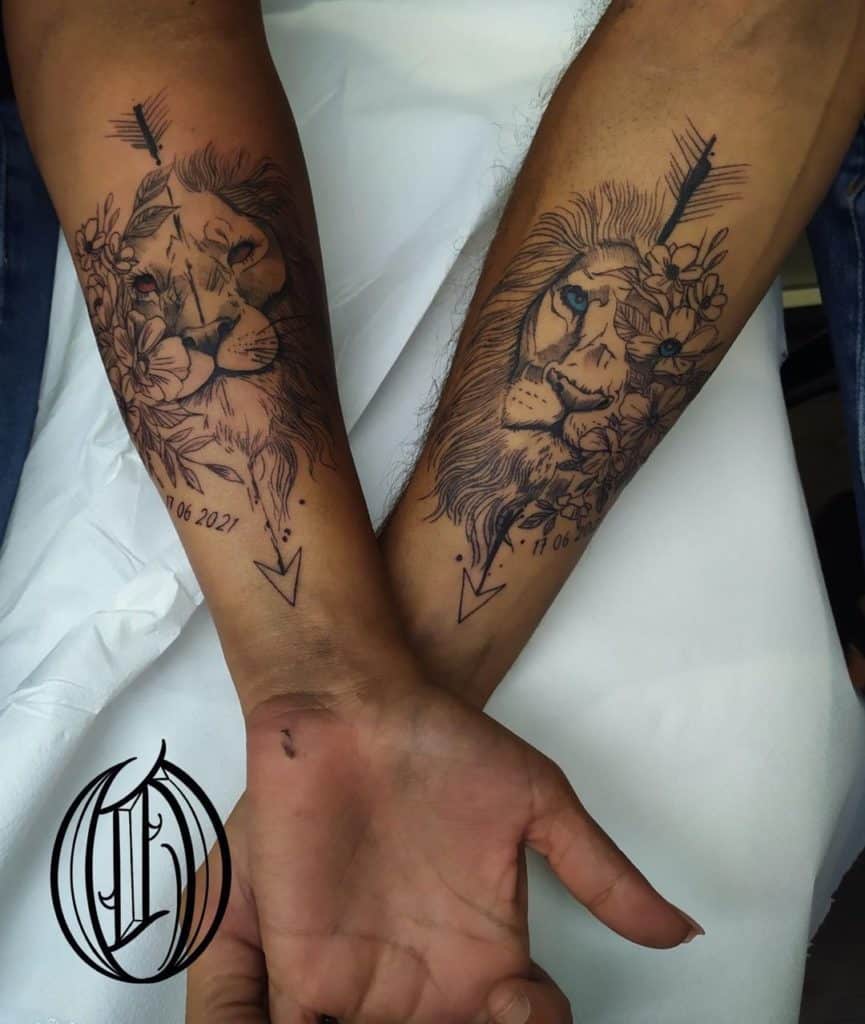 tatuajes parejas leones
