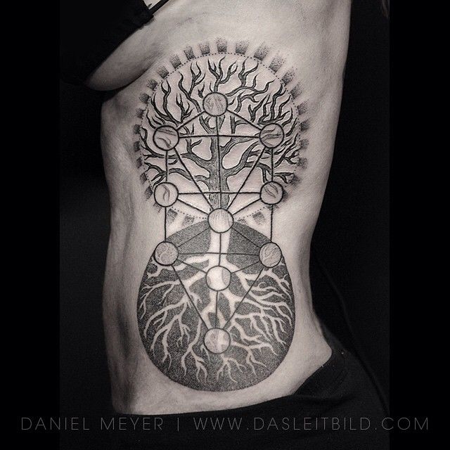 tatuaje árbol de la vida cábala