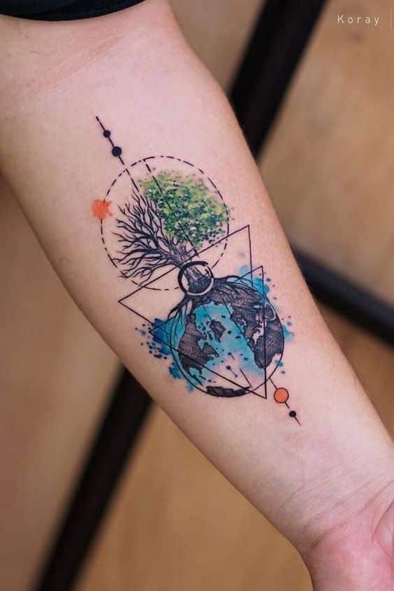 tatuaje árbol de la vida acuarela