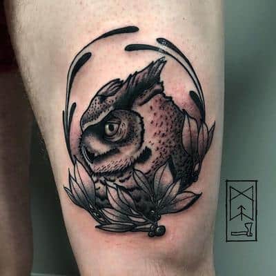 tatuaje búho pequeño