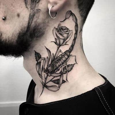 tatuaje escorpión cuello