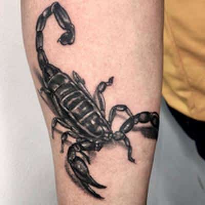 tatuaje escorpión negro