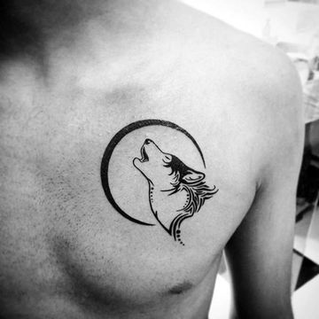 tatuaje lobo sencillo