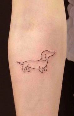 tatuaje perro lineal