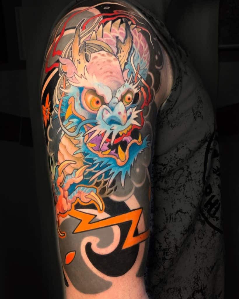 tatuaje rayo dragon