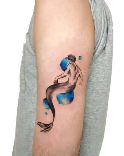 tatuaje sirena azul