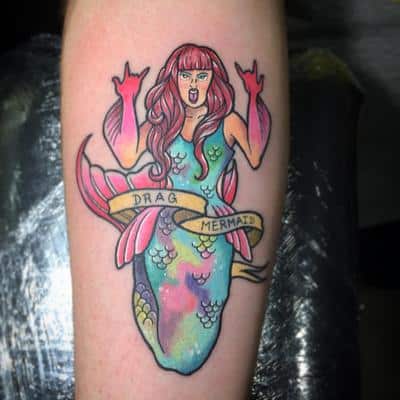 tatuaje sirena color