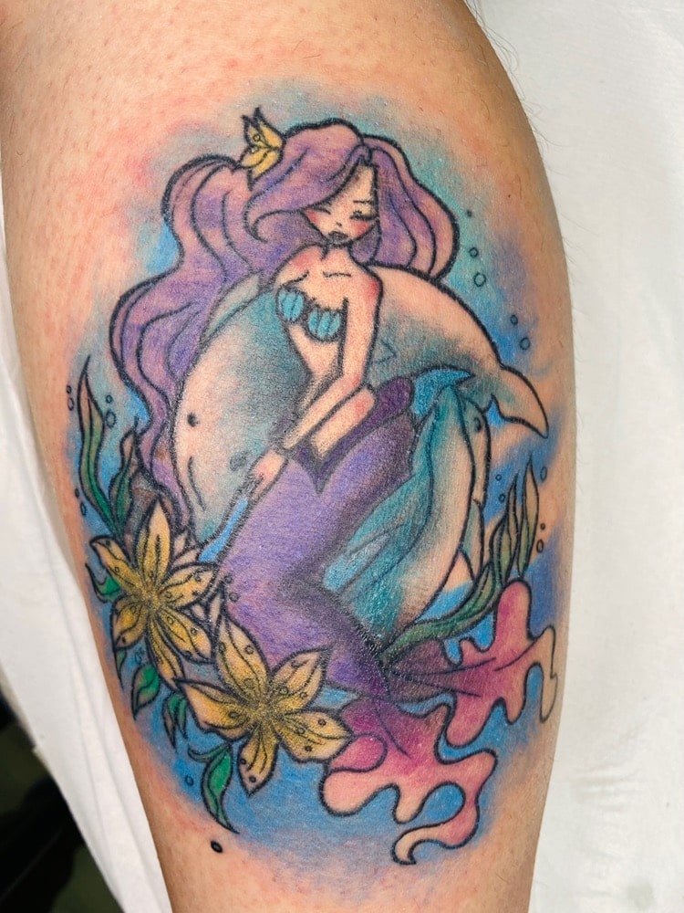 tatuaje sirena watercolor