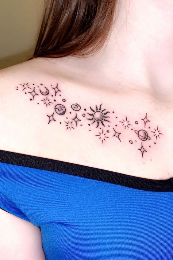 tatuaje sol y luna constelación