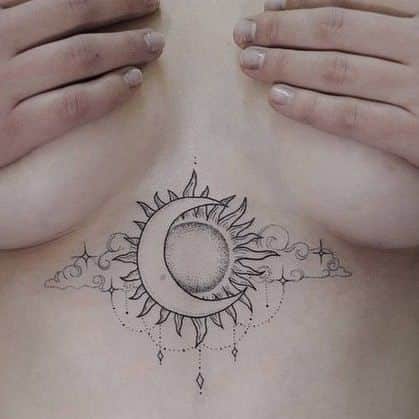 tatuaje sol y luna mandala