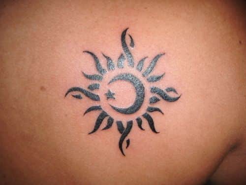 tatuaje sol y luna estrella celta