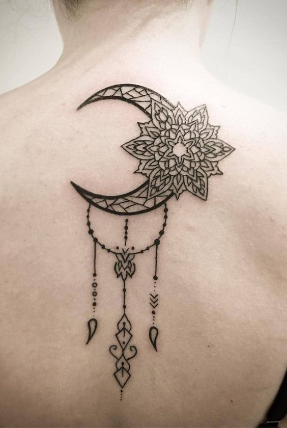 tatuaje sol y luna atrapasueños