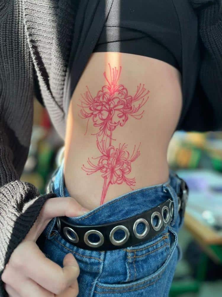 tatuajes abdomen rosa