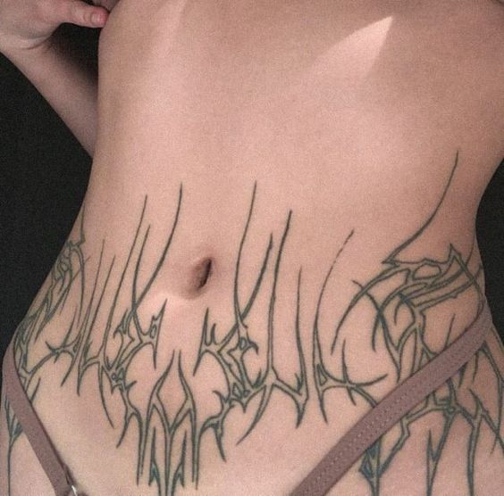 tatuajes abdomen grunge