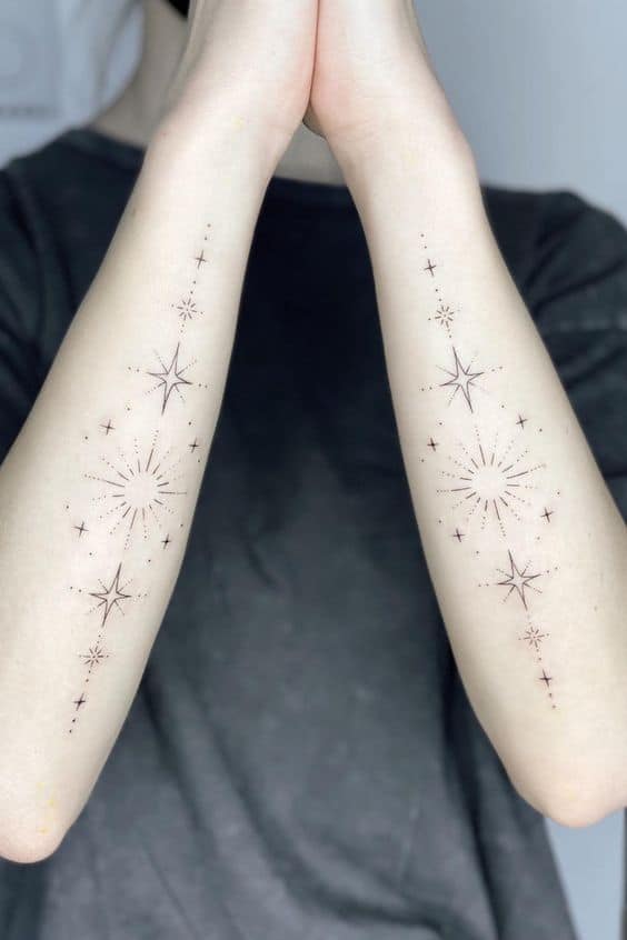 tatuajes estrellas simétricas
