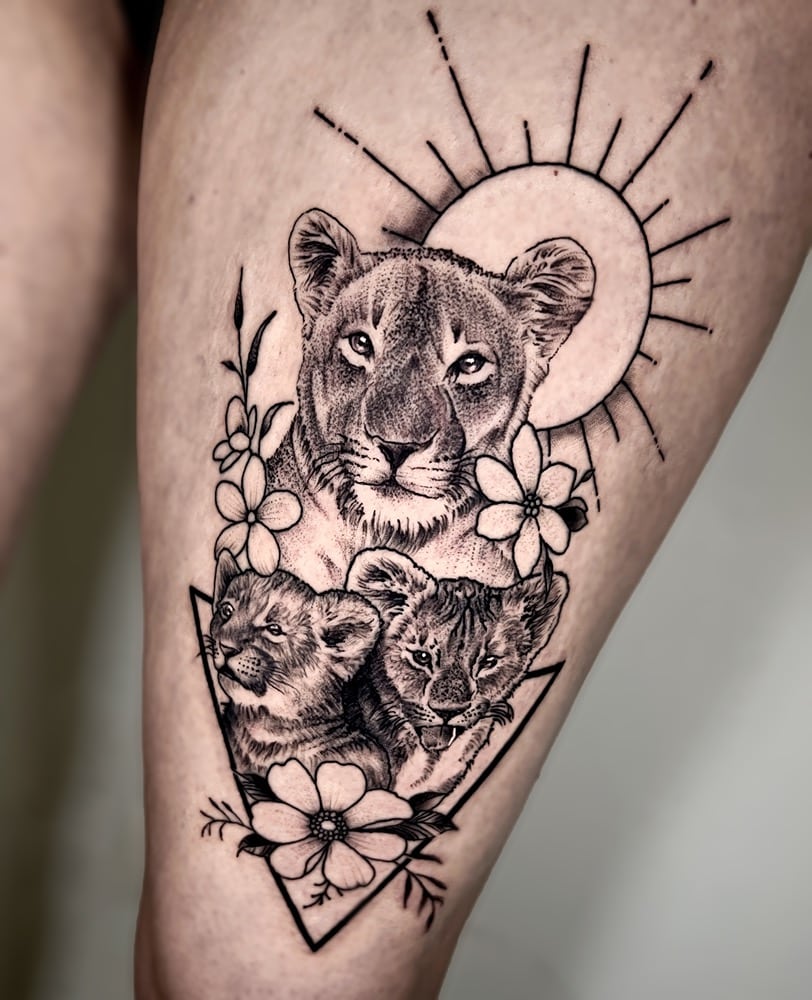 tatuajes familia leones