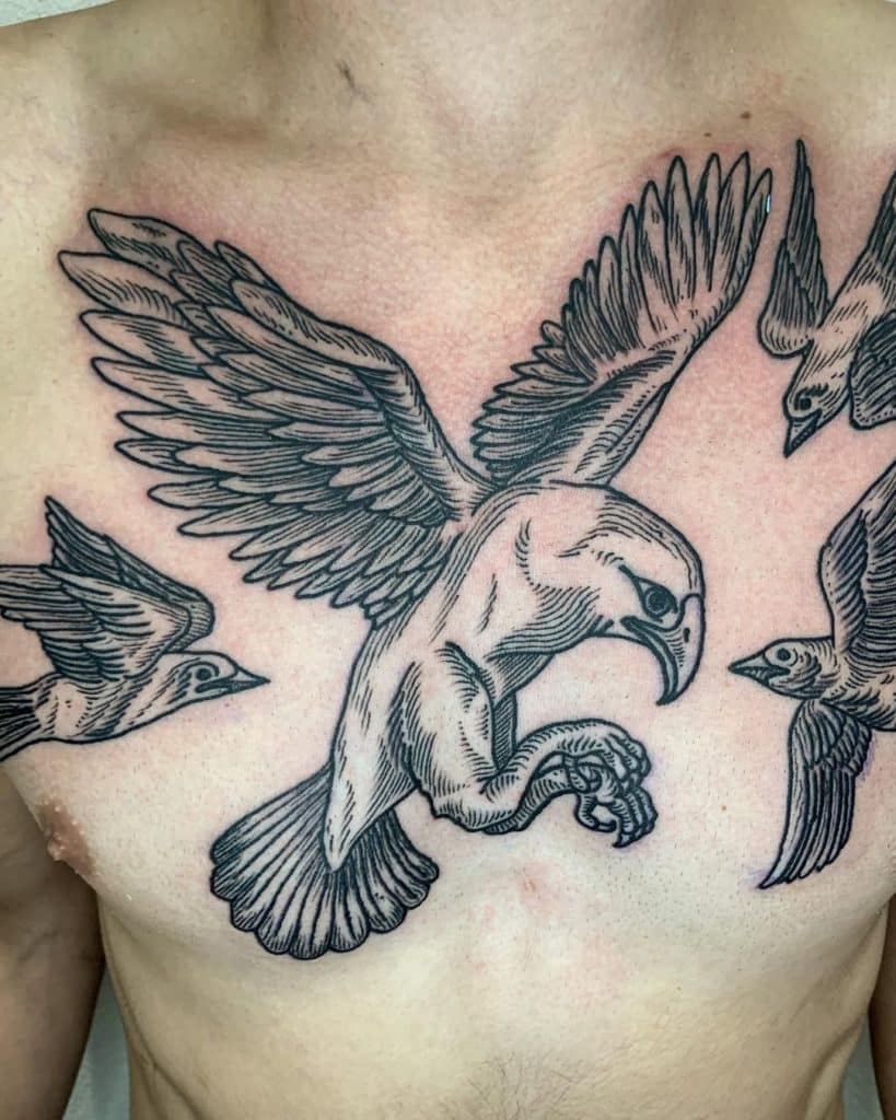 tatuajes familia pájaros