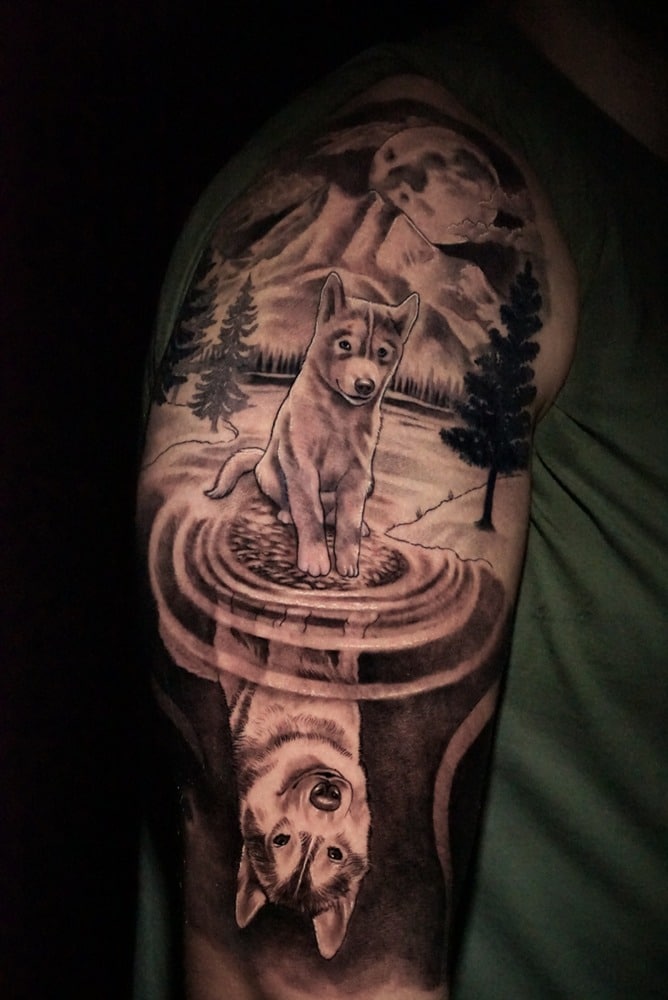 tatuajes hombro perro