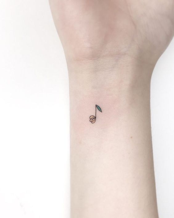 tatuajes musicales flor