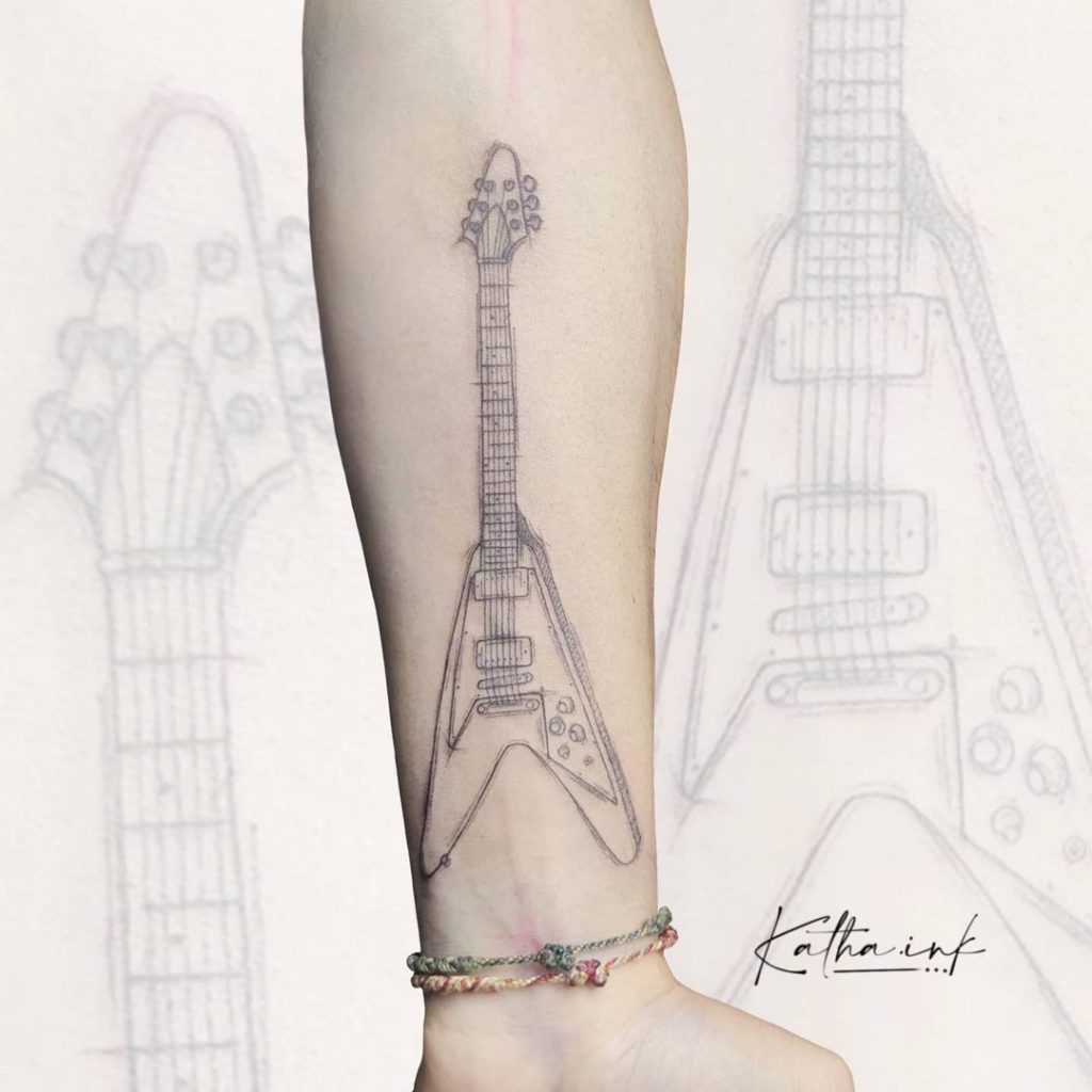 tatuajes musicales guitarra electrica