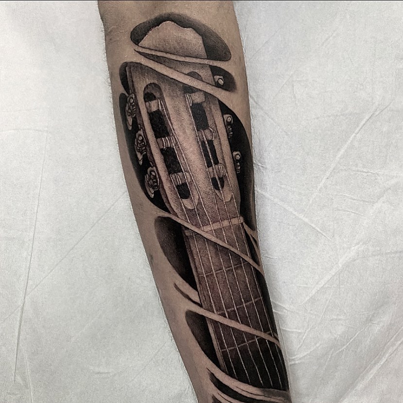 tatuajes musicales guitarra