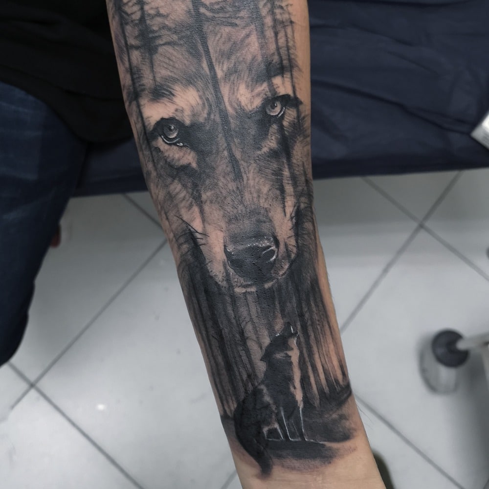 tatuajes naturaleza lobo