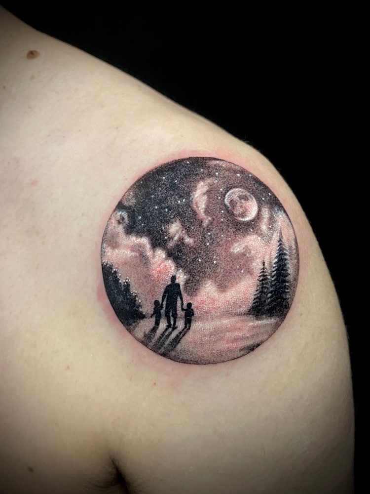 tatuajes paisajes luna