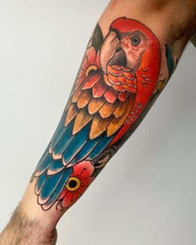 tatuajes pájaros papagayo