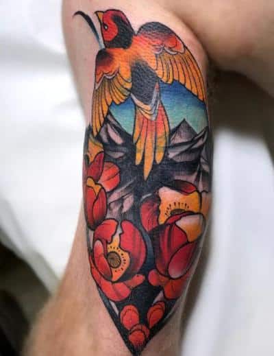 tatuajes pájaros full color