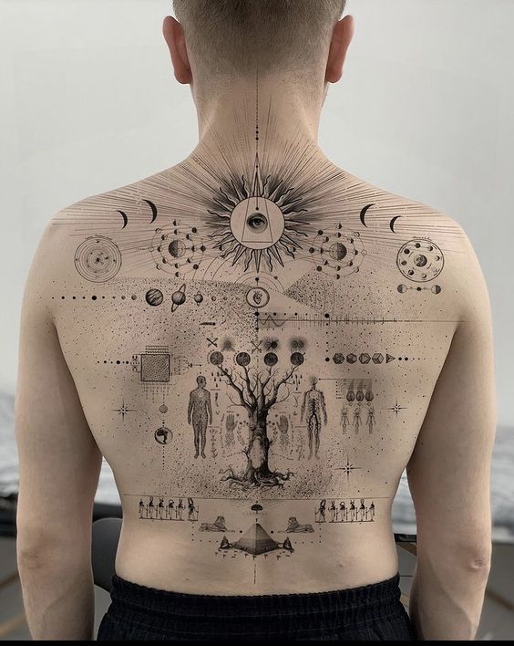 tatuajes universo espalda