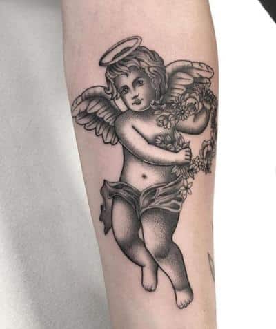 tatuaje ángel mujer