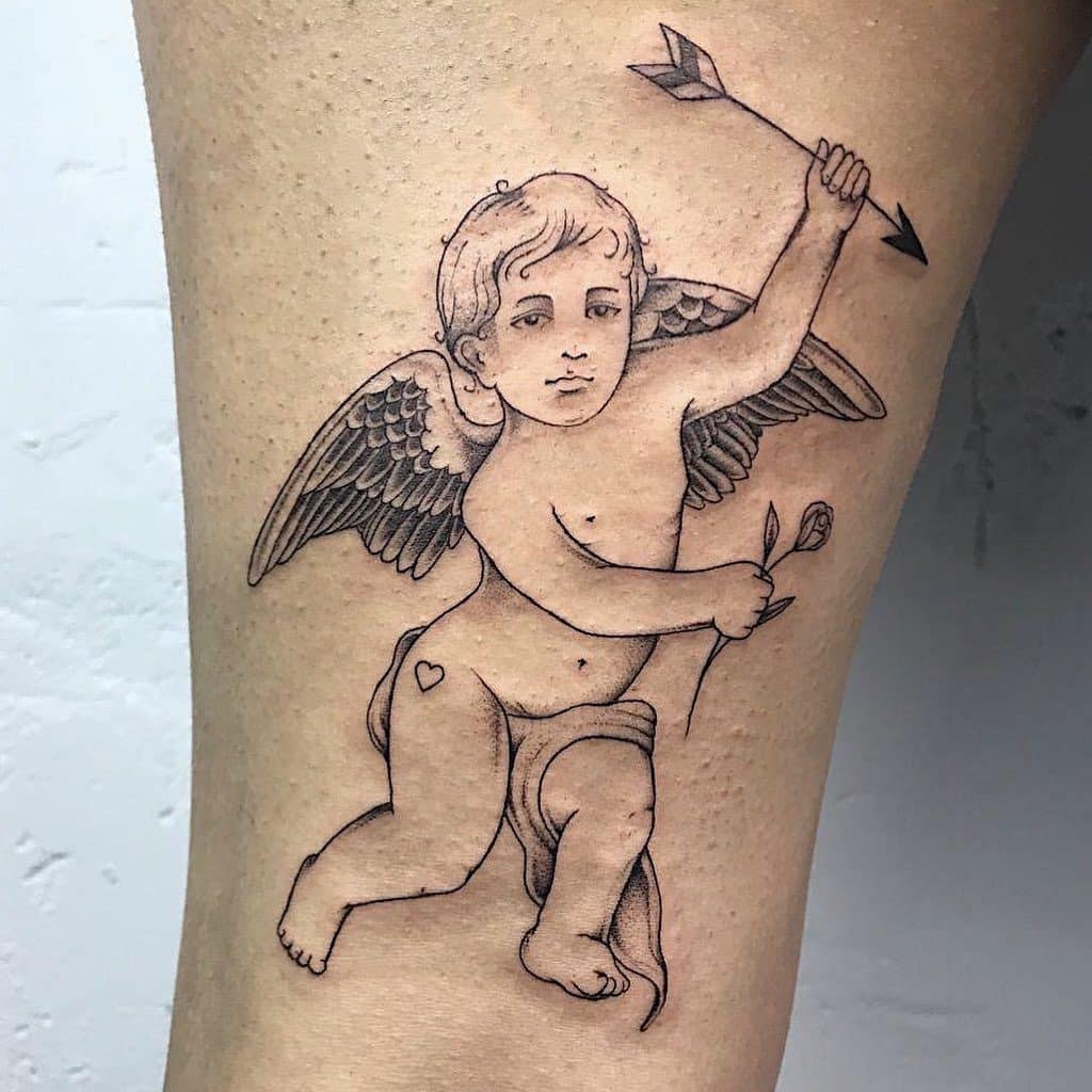 tatuaje ángel bebé