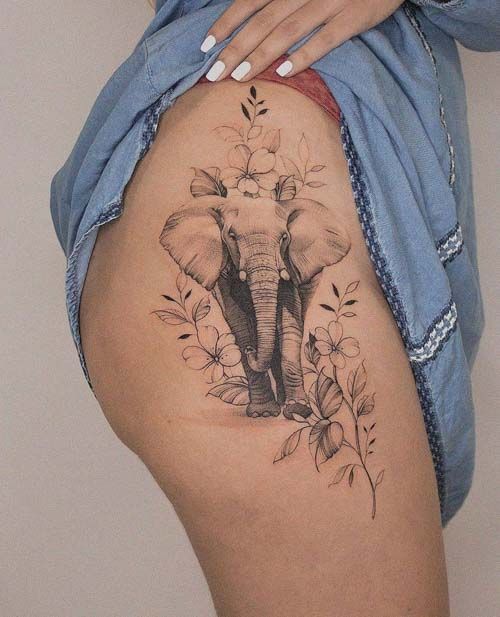 tatuaje elefante fineline