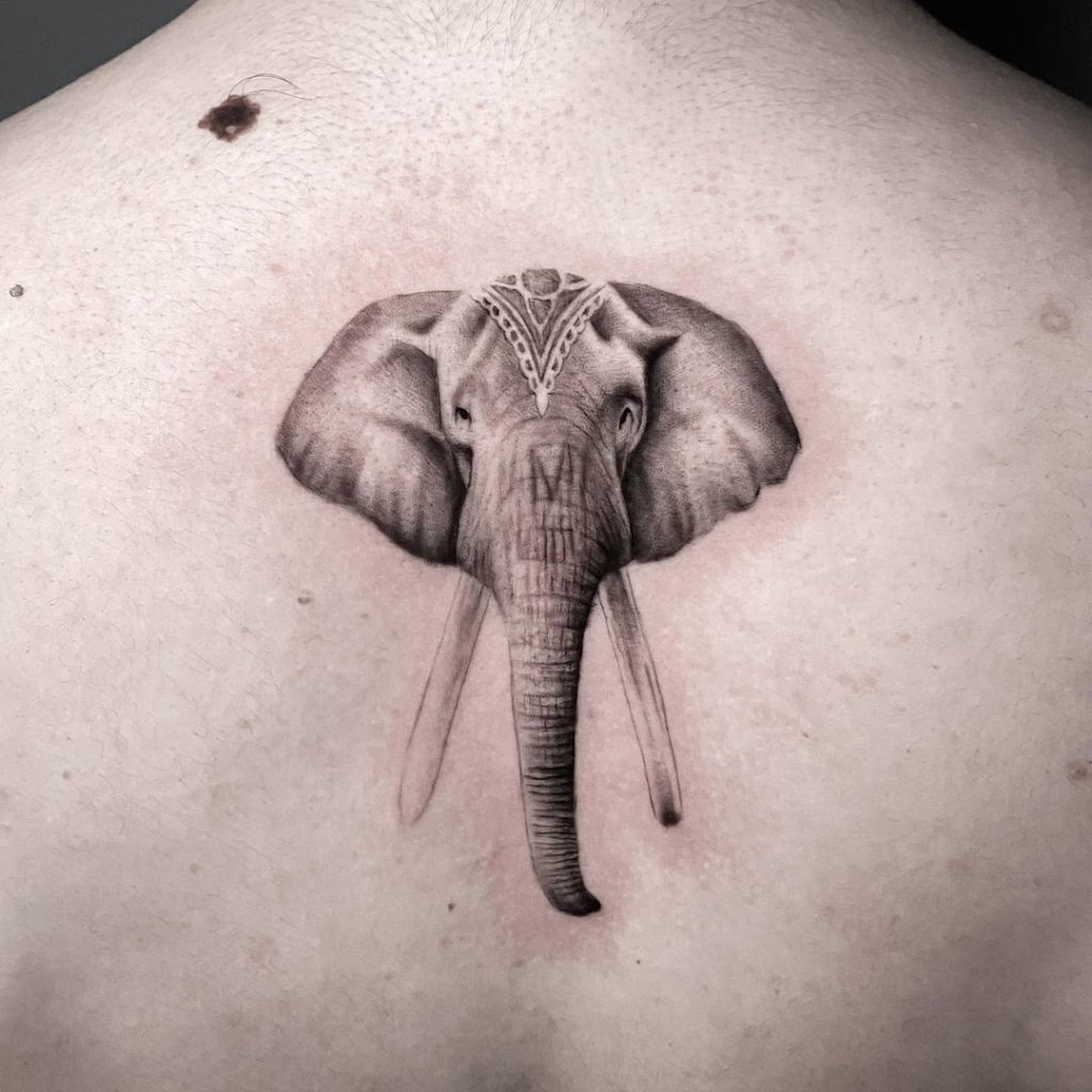 tatuaje elefante realista
