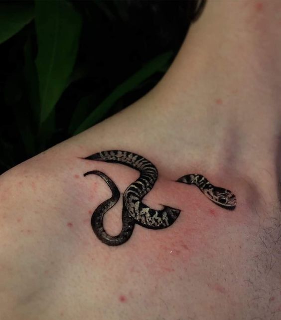 tatuaje serpiente clavícula