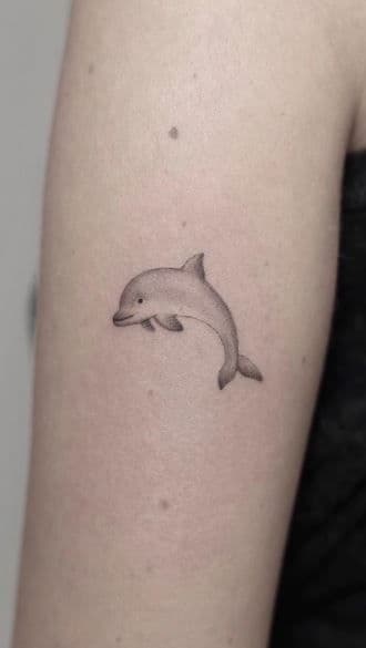 tatuaje delfín brazo