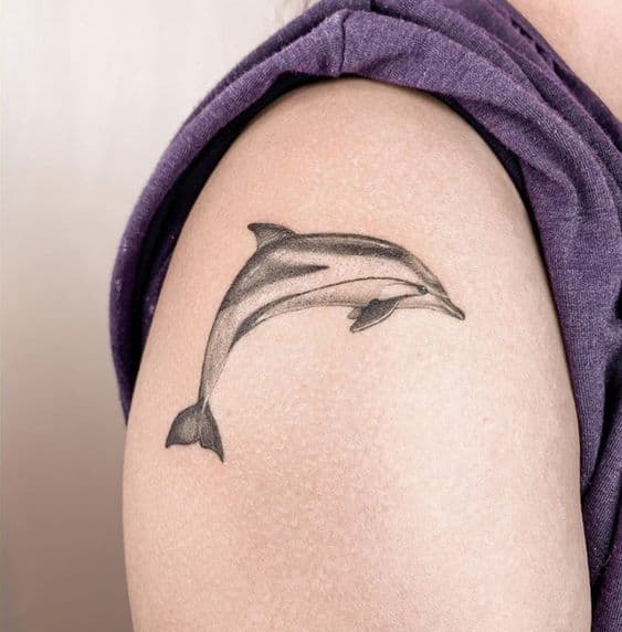 tatuaje delfín hombro