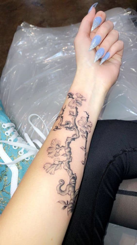 tatuaje flor de almendro ideas