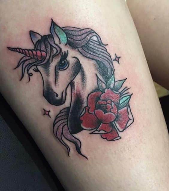 tatuaje unicornio color
